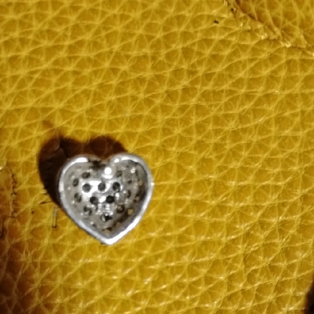 Silver Heart Stud Earrings - Picture 3 of 6